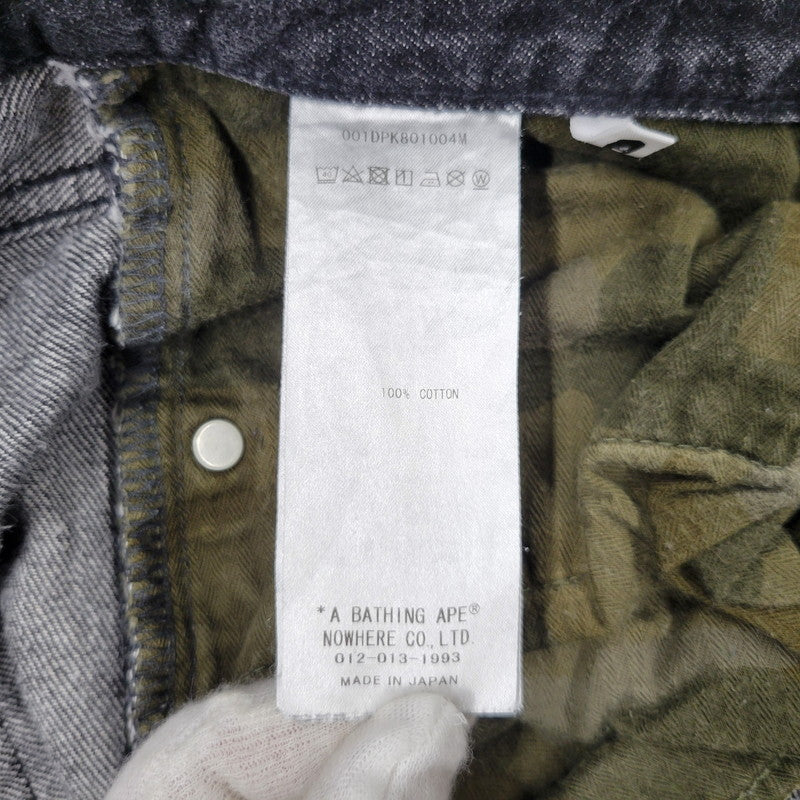 【中古品】【メンズ】 A BATHING APE アベイシングエイプ SHARK 13 OZ DENIM PANTS 001DPK801004M シャーク 13オンス デニムパンツ ジーンズ 153-261010-as-31-izu サイズ：XL カラー：ブラック 万代Net店