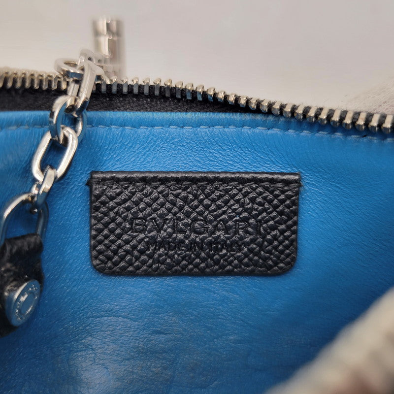 【中古品】【メンズ/レディース】 BVLGARI ブルガリ LOGO LEATHER COIN CASE ロゴ レザー コインケース 小銭入れ 財布 181-261010-as-21-izu カラー：ブラック 万代Net店