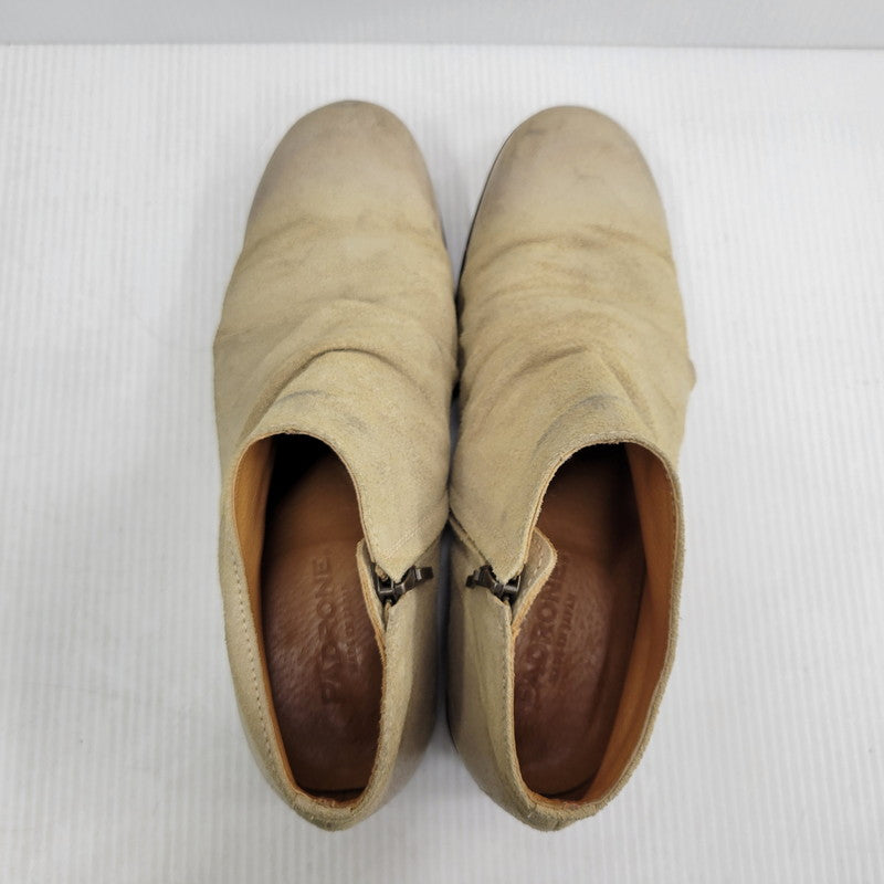 【現状渡し品】【メンズ】 PADRONE パドローネ SIDE ZIP SHORT BOOTS サイドジップ ショートブーツ 靴 164-261010-as-01-izu サイズ：41 カラー：ベージュ 万代Net店