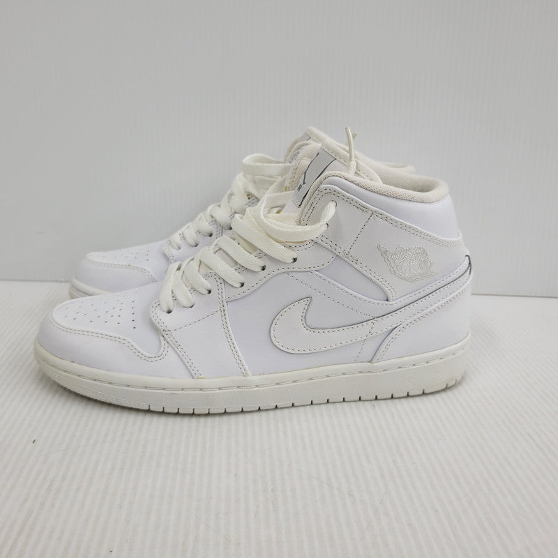 【中古品】【メンズ】 NIKE ナイキ AIR JORDAN 1 MID 554724-100 エア ジョーダン 1 ミッド スニーカー 靴 160-261010-as-12-izu サイズ：27cm カラー：WHITE/WHITE-COOL GREY 万代Net店