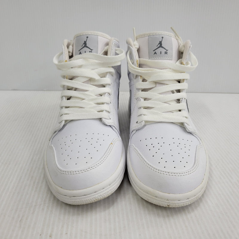【中古品】【メンズ】 NIKE ナイキ AIR JORDAN 1 MID 554724-100 エア ジョーダン 1 ミッド スニーカー 靴 160-261010-as-12-izu サイズ：27cm カラー：WHITE/WHITE-COOL GREY 万代Net店