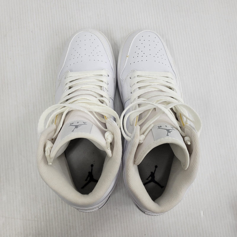 【中古品】【メンズ】 NIKE ナイキ AIR JORDAN 1 MID 554724-100 エア ジョーダン 1 ミッド スニーカー 靴 160-261010-as-12-izu サイズ：27cm カラー：WHITE/WHITE-COOL GREY 万代Net店