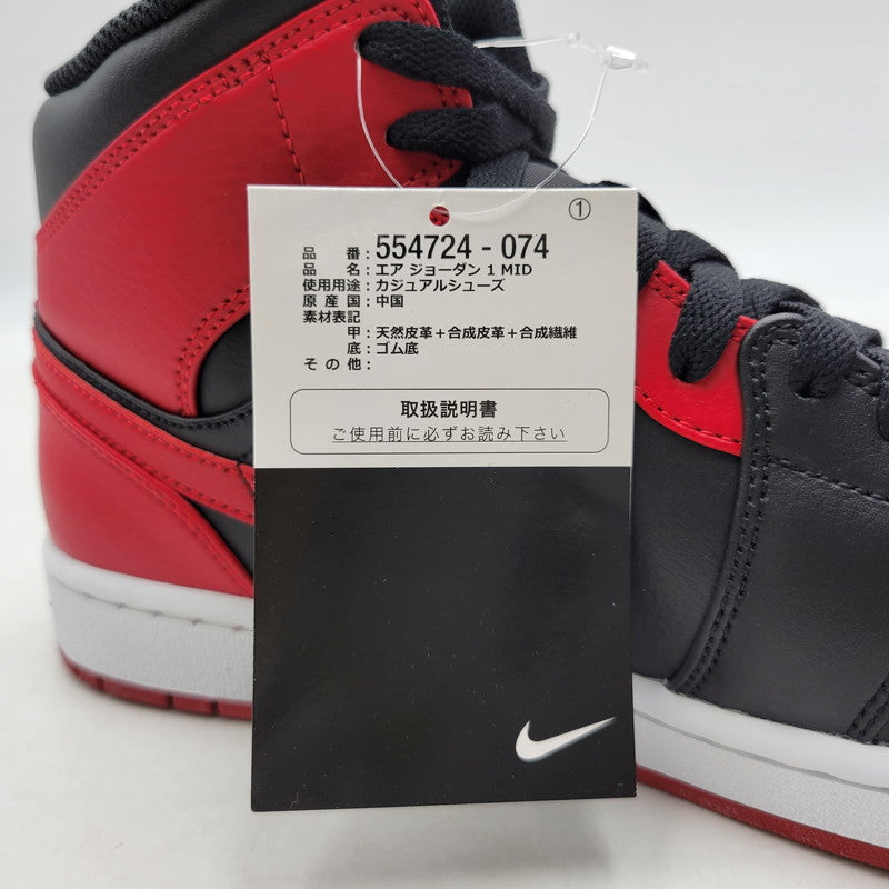 【中古品】【メンズ】 NIKE ナイキ AIR JORDAN 1 MID 554724-074 エア ジョーダン 1 ミッド スニーカー 靴 160-261011-as-02-izu サイズ：26.5cm カラー：BLACK/GYM RED-WHITE 万代Net店