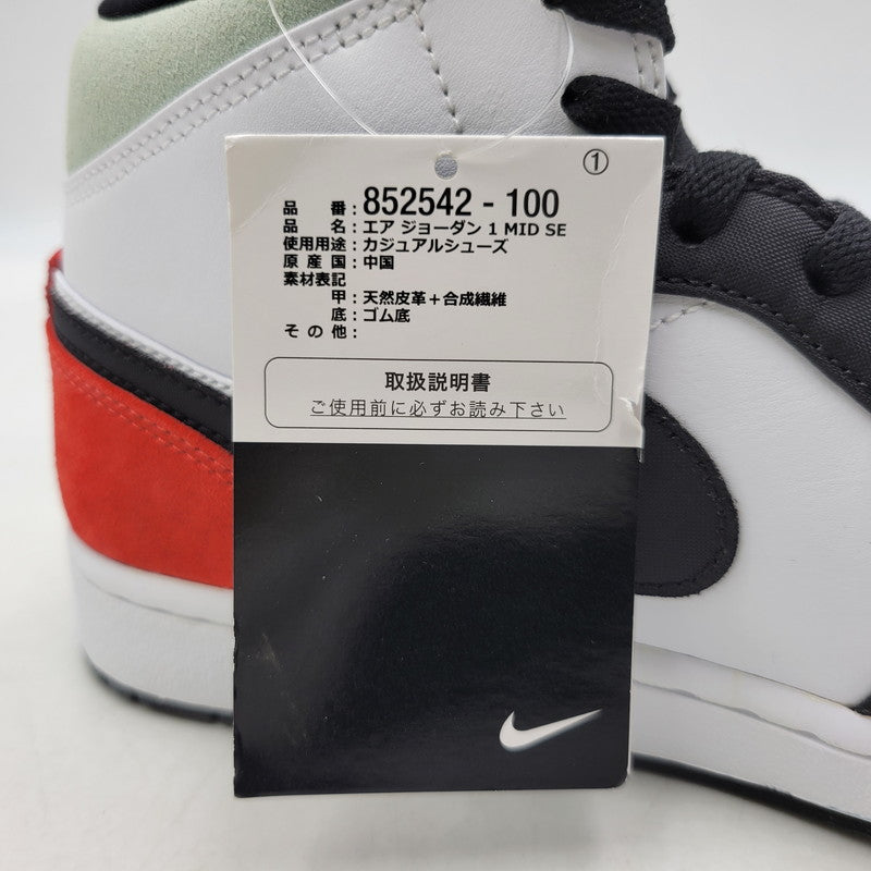 【中古品】【メンズ】 NIKE ナイキ AIR JORDAN 1 MID SE 852542-100 エアジョーダン 1 ミッド SE スニーカー 靴 160-261011-as-03-izu サイズ：27cm カラー：WHITE/TRACK RED-BLACK-IGLOO 万代Net店