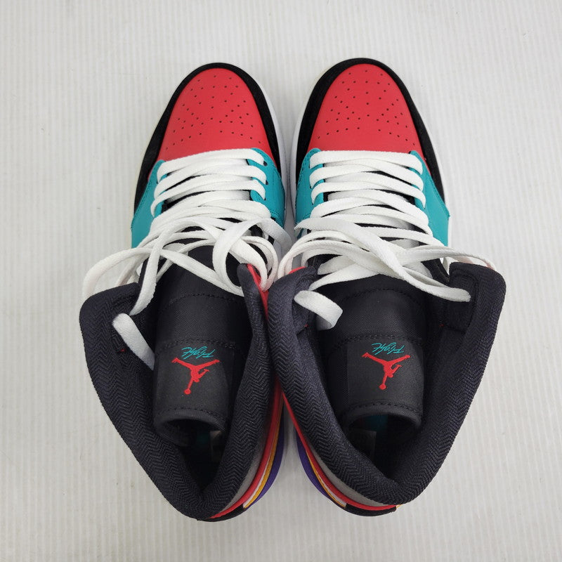 【中古品】【メンズ】 NIKE ナイキ AIR JORDAN 1 MID 554724-125 エアジョーダン 1 ミッド スニーカー 靴 160-261010-as-16-izu サイズ：27cm カラー：WHITE/UNIVERSITY RED-BLACK 万代Net店