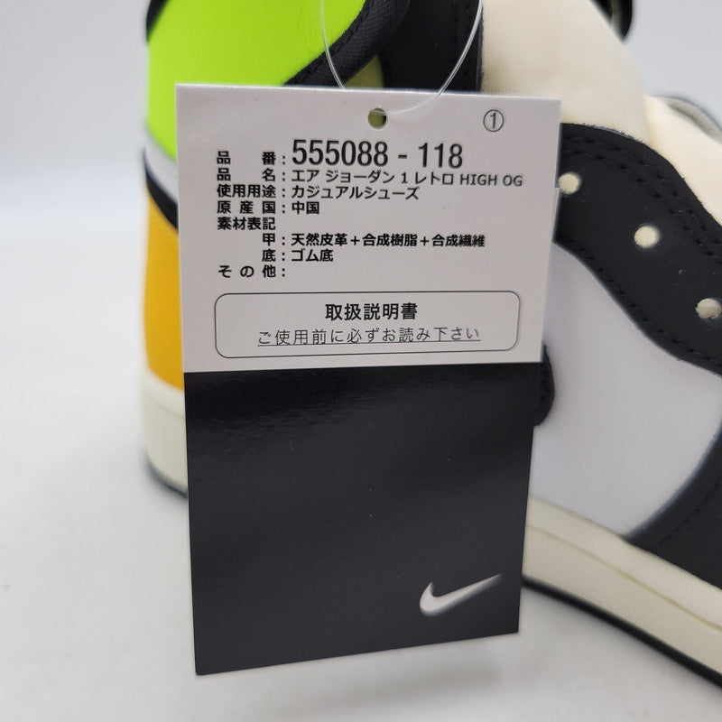 【中古美品】【メンズ】 NIKE ナイキ AIR JORDAN 1 RETRO HIGH OG 555088-118 エア ジョーダン 1 レトロ ハイ OG スニーカー 靴 160-261011-as-04-izu サイズ：27cm カラー：WHITE/BLACK-VOLT 万代Net店