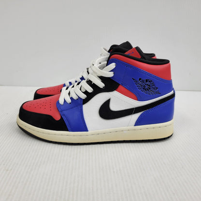 【中古品】【メンズ】 NIKE ナイキ AIR JORDAN 1 MID 554724-124 エアジョーダン 1 ミッド スニーカー 靴 160-261010-as-14-izu サイズ：27cm カラー：WHITE/BLACK-HYPER ROYAL 万代Net店