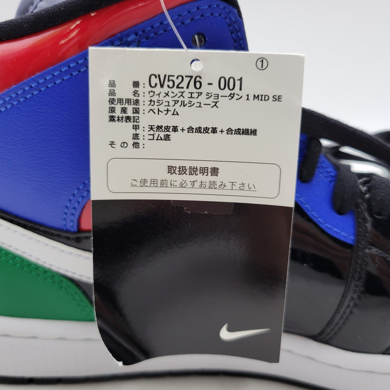 【中古品】【メンズ】 NIKE ナイキ WMNS AIR JORDAN 1 MID SE CV5276-001 ウィメンズ エア ジョーダン 1 ミッド SE スニーカー 靴 160-261011-as-07-izu サイズ：27.5cm カラー：BLACK/GAME ROYAL-WHITE-GYM RED-PINE GREEN 万代Net店