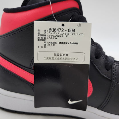 【中古品】【メンズ】 NIKE ナイキ WMNS AIR JORDAN 1 MID BQ6472-004 ウィメンズ エア ジョーダン 1 ミッド スニーカー 靴 160-261011-as-06-izu サイズ：27cm カラー：BLACK/SIREN RED/WHITE 万代Net店