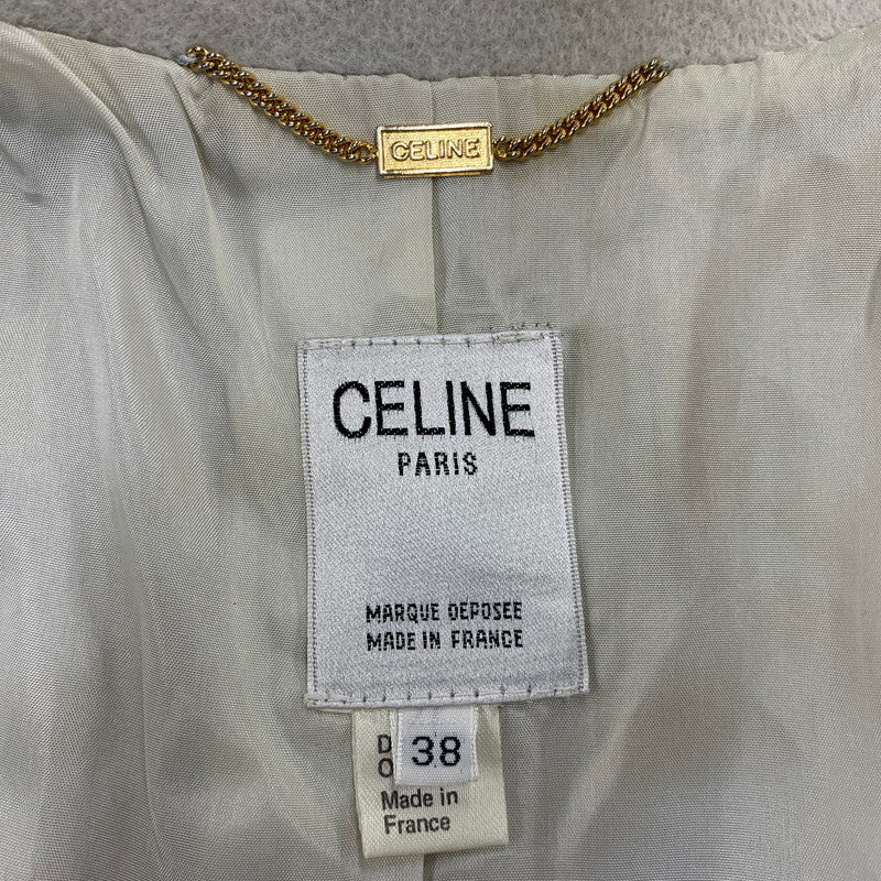 【中古品】【レディース】 CELINE セリーヌ WOOL COAT ウール コート アウター 168-261011-kh-10-izu サイズ：38 カラー：アイボリー 万代Net店
