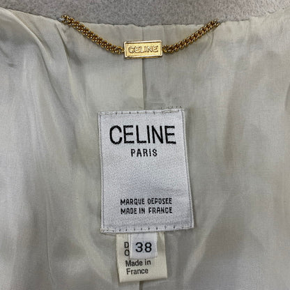 【中古品】【レディース】 CELINE セリーヌ WOOL COAT ウール コート アウター 168-261011-kh-10-izu サイズ：38 カラー：アイボリー 万代Net店