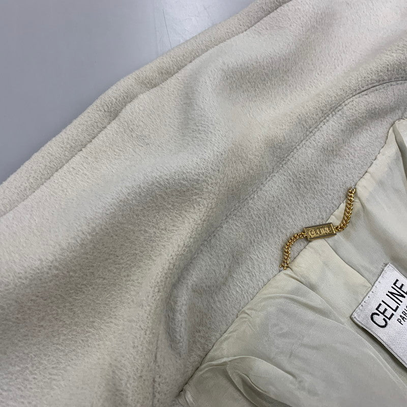 【中古品】【レディース】 CELINE セリーヌ WOOL COAT ウール コート アウター 168-261011-kh-10-izu サイズ：38 カラー：アイボリー 万代Net店