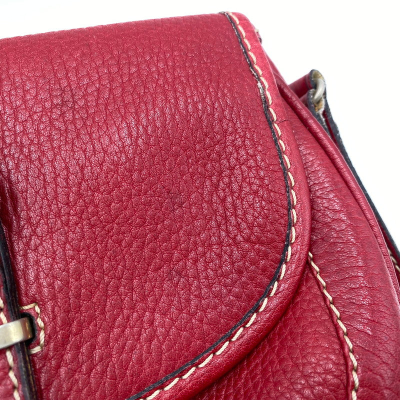 【中古品】【レディース】 CELINE セリーヌ SHOULDER BAG ショルダー バッグ カバン 鞄 180-261017-cs-03-izu カラー：レッド 万代Net店