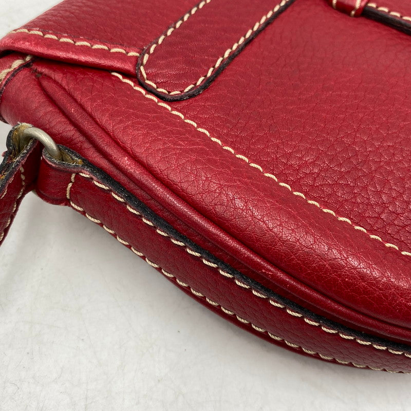 【中古品】【レディース】 CELINE セリーヌ SHOULDER BAG ショルダー バッグ カバン 鞄 180-261017-cs-03-izu カラー：レッド 万代Net店