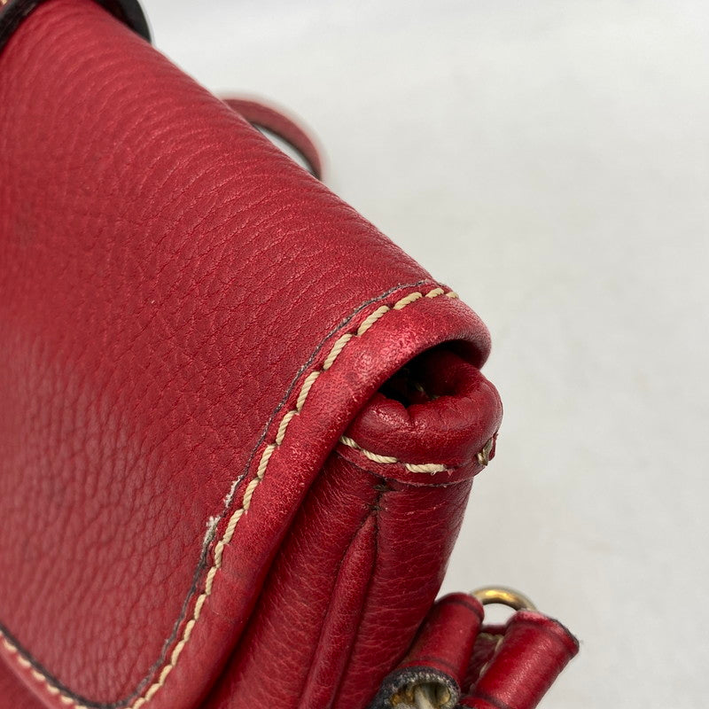 【中古品】【レディース】 CELINE セリーヌ SHOULDER BAG ショルダー バッグ カバン 鞄 180-261017-cs-03-izu カラー：レッド 万代Net店