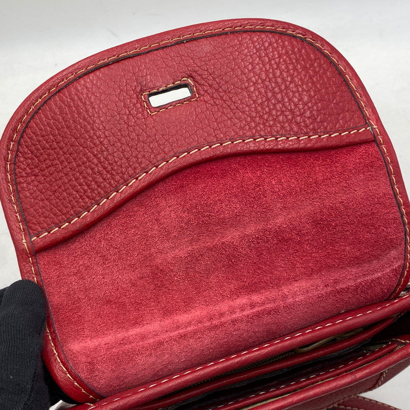 【中古品】【レディース】 CELINE セリーヌ SHOULDER BAG ショルダー バッグ カバン 鞄 180-261017-cs-03-izu カラー：レッド 万代Net店