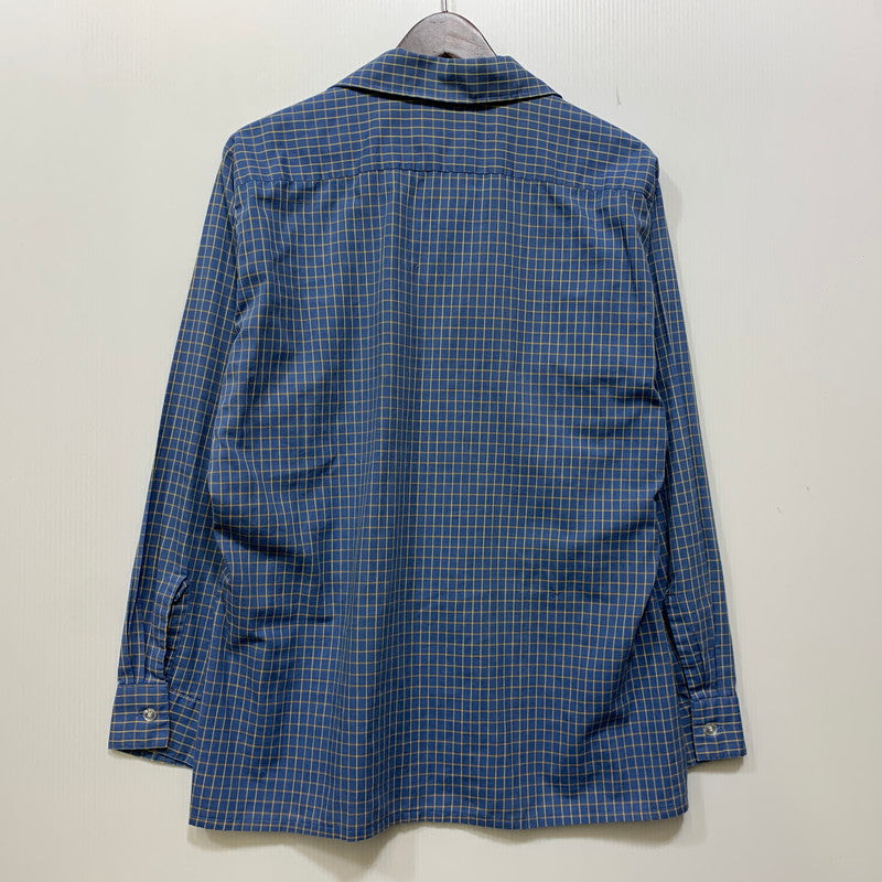 【中古品】【メンズ】 ARROW アロー USA製 OPENCOLLAR CHECK SHIRT オープンカラー チェック シャツ トップス 146-261011-kh-02-izu サイズ：M カラー：ブルー×イエロー 万代Net店