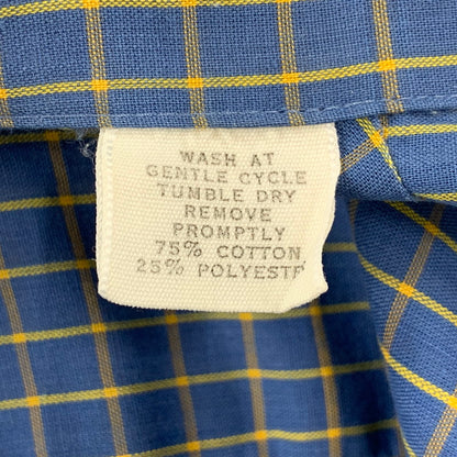 【中古品】【メンズ】 ARROW アロー USA製 OPENCOLLAR CHECK SHIRT オープンカラー チェック シャツ トップス 146-261011-kh-02-izu サイズ：M カラー：ブルー×イエロー 万代Net店