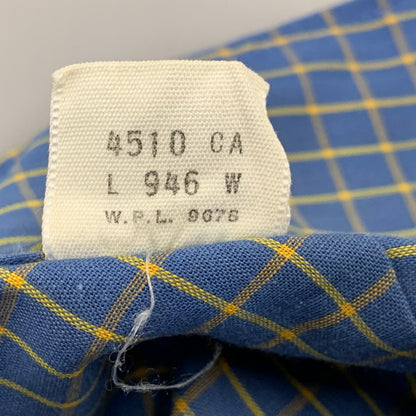 【中古品】【メンズ】 ARROW アロー USA製 OPENCOLLAR CHECK SHIRT オープンカラー チェック シャツ トップス 146-261011-kh-02-izu サイズ：M カラー：ブルー×イエロー 万代Net店