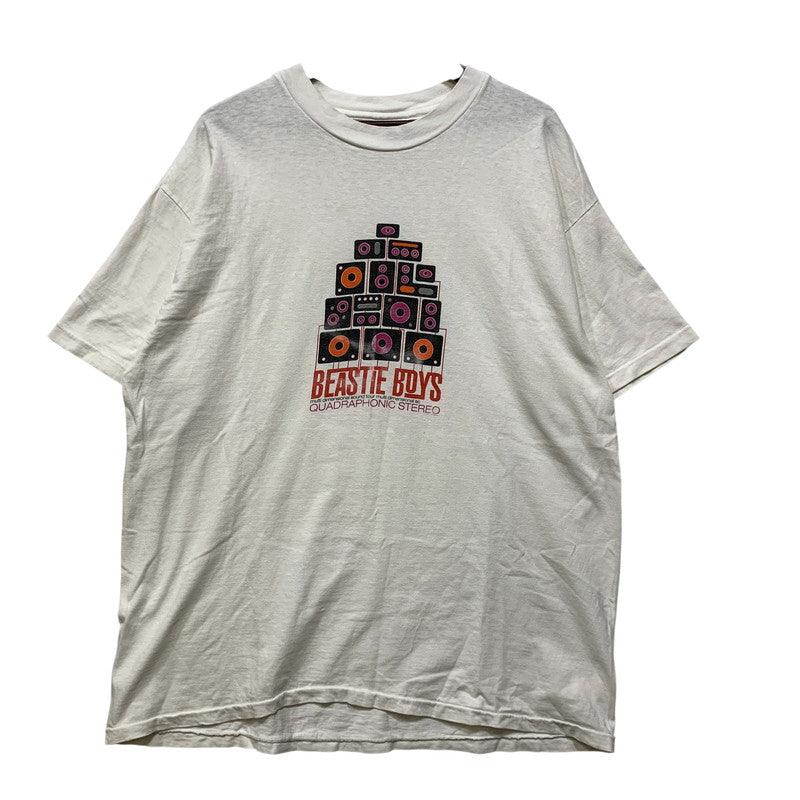 【中古品】【メンズ】 BEASTIE BOYS ビースティボーイズ HANES タグ USA製 QUADRAPHONIC STEREO TEE Tシャツ トップス 146-261011-kh-04-izu サイズ：XL カラー：ホワイト 万代Net店