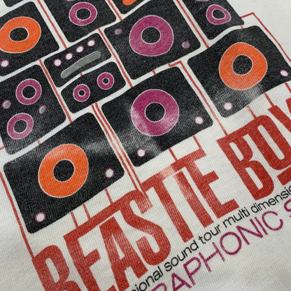 【中古品】【メンズ】 BEASTIE BOYS ビースティボーイズ HANES タグ USA製 QUADRAPHONIC STEREO TEE Tシャツ トップス 146-261011-kh-04-izu サイズ：XL カラー：ホワイト 万代Net店