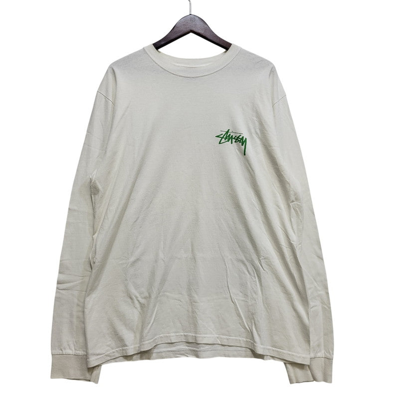 【中古品】【メンズ】 STUSSY ステューシー LANDIN L/S TEE ランディン ロングスリーブ Tシャツ プリント 長袖 トップス 142-261015-ay-11-izu サイズ：L カラー：ホワイト 万代Net店