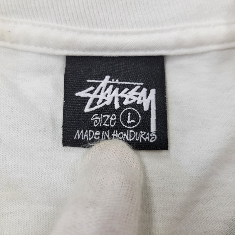 【中古品】【メンズ】 STUSSY ステューシー LANDIN L/S TEE ランディン ロングスリーブ Tシャツ プリント 長袖 トップス 142-261015-ay-11-izu サイズ：L カラー：ホワイト 万代Net店