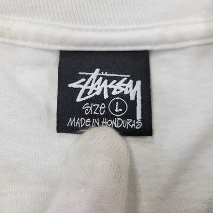 【中古品】【メンズ】 STUSSY ステューシー LANDIN L/S TEE ランディン ロングスリーブ Tシャツ プリント 長袖 トップス 142-261015-ay-11-izu サイズ：L カラー：ホワイト 万代Net店