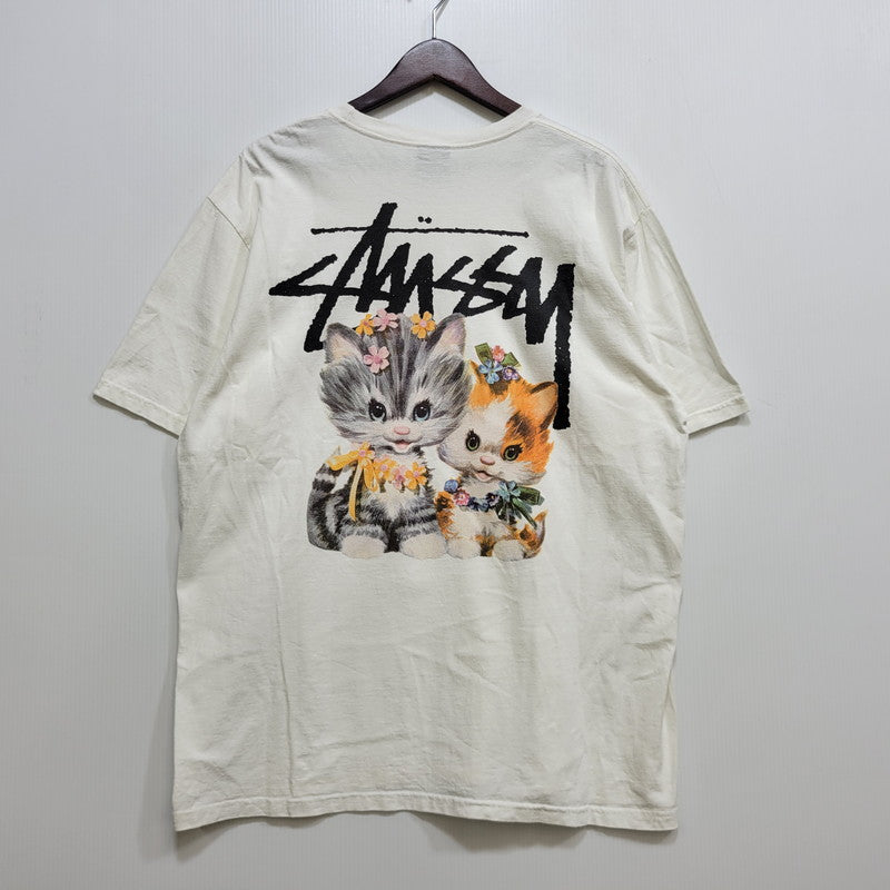 【中古品】【メンズ】 STUSSY ステューシー KITTENS TEE キトゥンズ Tシャツ プリント 半袖 トップス 142-261015-ay-10-izu サイズ：L カラー：ホワイト 万代Net店