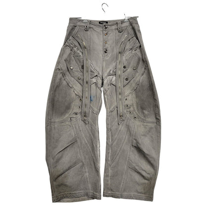 【中古品】【メンズ】 PERSONSOUL パーソンソウル WIDE DENIM PANTS ワイドデニムパンツ 153-261010-as-29-izu サイズ：XL カラー：ライトグレー 万代Net店