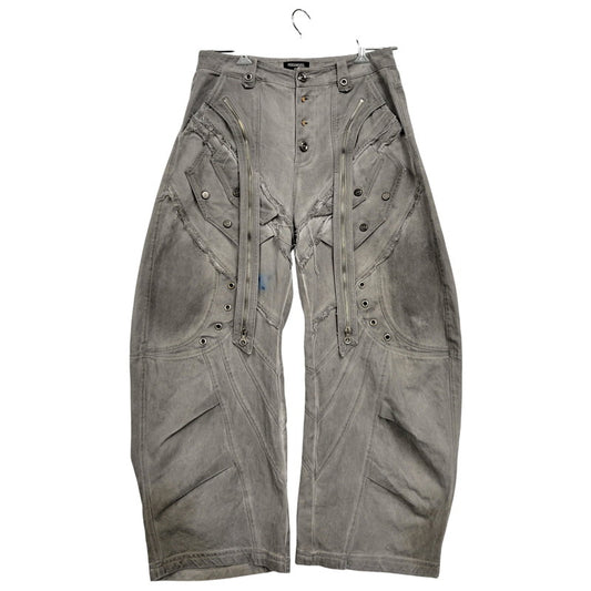 【中古品】【メンズ】 PERSONSOUL パーソンソウル WIDE DENIM PANTS ワイドデニムパンツ 153-261010-as-29-izu サイズ：XL カラー：ライトグレー 万代Net店