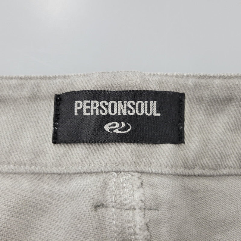 【中古品】【メンズ】 PERSONSOUL パーソンソウル WIDE DENIM PANTS ワイドデニムパンツ 153-261010-as-29-izu サイズ：XL カラー：ライトグレー 万代Net店