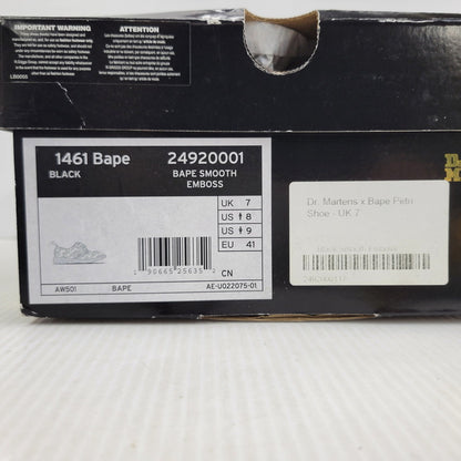 【中古美品】【メンズ】 Dr.Martens ドクターマーチン × A BATHING APE アベイシングエイプ BAPE PETRI SHOE シューズ 靴 164-261010-as-02-izu サイズ：UK7 カラー：ブラック 万代Net店
