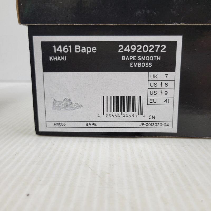 【中古品】【メンズ】 Dr.Martens ドクターマーチン × A BATHING APE アベイシングエイプ BAPE PETRI SHOE シューズ 靴 164-261010-as-03-izu サイズ：UK7 カラー：カーキ 万代Net店