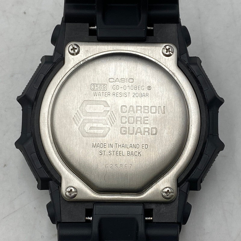 【中古品】【メンズ/レディース】 G-SHOCK ジーショック GD-010BEG DIGITAL WATCH デジタル ウォッチ 腕時計 時計 196-261017-cs-16-izu サイズ：54.9 × 51.9 × 16.1 mm カラー：ブラック×グリーン 万代Net店