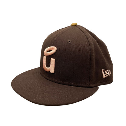 【中古品】【メンズ/レディース】 NEW ERA ニューエラ×UNION ユニオン 59FIFTY U HALO LOGO CAP ロゴ キャップ 帽子 185-261017-cs-17-izu サイズ：7 3/8 カラー：ブラウン 万代Net店