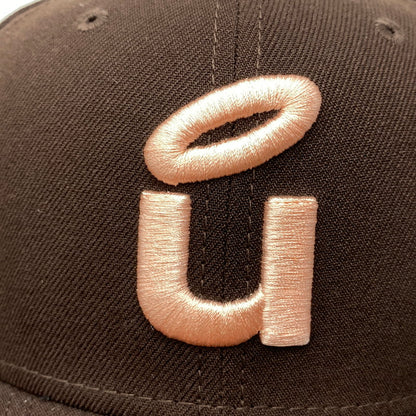 【中古品】【メンズ/レディース】 NEW ERA ニューエラ×UNION ユニオン 59FIFTY U HALO LOGO CAP ロゴ キャップ 帽子 185-261017-cs-17-izu サイズ：7 3/8 カラー：ブラウン 万代Net店