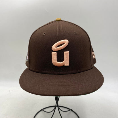 【中古品】【メンズ/レディース】 NEW ERA ニューエラ×UNION ユニオン 59FIFTY U HALO LOGO CAP ロゴ キャップ 帽子 185-261017-cs-17-izu サイズ：7 3/8 カラー：ブラウン 万代Net店