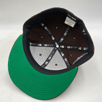 【中古品】【メンズ/レディース】 NEW ERA ニューエラ×UNION ユニオン 59FIFTY U HALO LOGO CAP ロゴ キャップ 帽子 185-261017-cs-17-izu サイズ：7 3/8 カラー：ブラウン 万代Net店