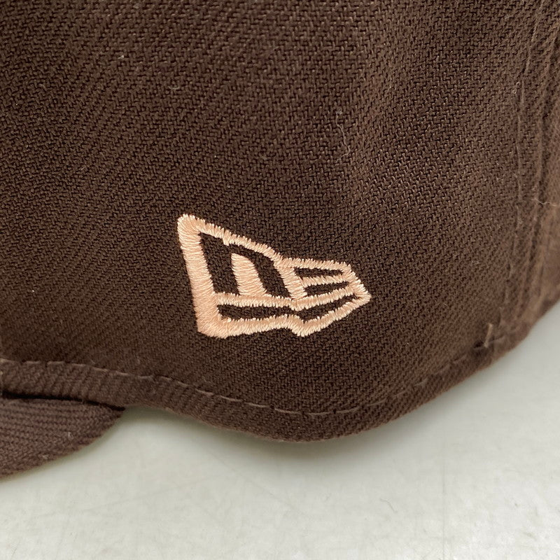 【中古品】【メンズ/レディース】 NEW ERA ニューエラ×UNION ユニオン 59FIFTY U HALO LOGO CAP ロゴ キャップ 帽子 185-261017-cs-17-izu サイズ：7 3/8 カラー：ブラウン 万代Net店