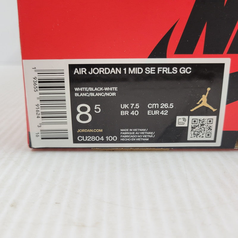 【中古品】【メンズ】 NIKE ナイキ × CLOT クロット AIR JORDAN 1 MID SE FRLS GC CU2804-100 エア ジョーダン 1 ミッド SE フィアレス GC スニーカー 靴 160-261010-as-10-izu サイズ：26.5cm カラー：WHITE/BLACK-WHITE 万代Net店