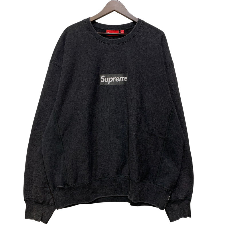【中古品】【メンズ】 SUPREME シュプリーム WASHED BOX LOGO CREWNECK ウォッシュド ボックス ロゴ クルーネック トップス 長袖 149-261011-sm-07-izu サイズ：XL カラー：ブラック 万代Net店