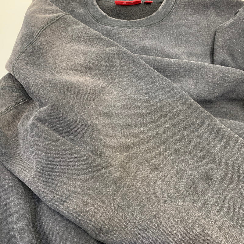 【中古品】【メンズ】 SUPREME シュプリーム WASHED BOX LOGO CREWNECK ウォッシュド ボックス ロゴ クルーネック トップス 長袖 149-261011-sm-07-izu サイズ：XL カラー：ブラック 万代Net店
