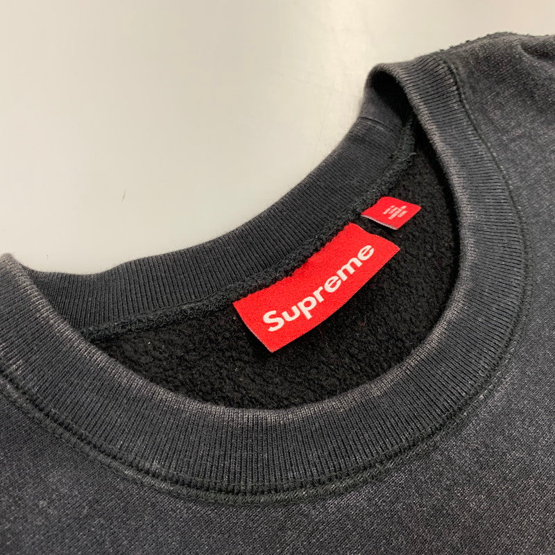 【中古品】【メンズ】 SUPREME シュプリーム WASHED BOX LOGO CREWNECK ウォッシュド ボックス ロゴ クルーネック トップス 長袖 149-261011-sm-07-izu サイズ：XL カラー：ブラック 万代Net店