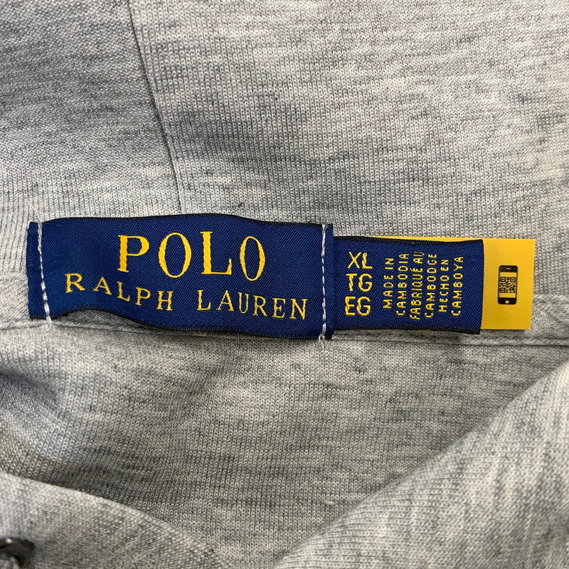 【中古品】【メンズ】 POLO RALPH LAUREN ポロ・ラルフローレン LSPOHOODM8-LONG SLEEVE-SWEATSHIRT パーカー QRタグ 147-261019-as-04-izu サイズ：XL カラー：グレー 万代Net店
