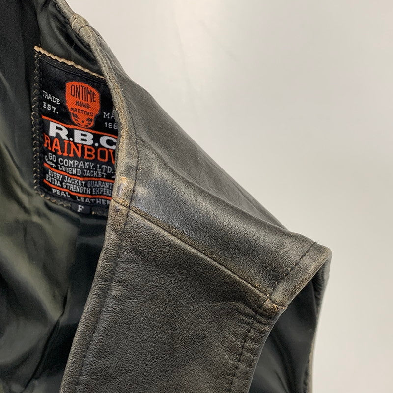 【中古品】【メンズ】 R.B.C RAINBOW LEATHER VEST レザー ベスト アウター 146-991216-kh-08-izu サイズ：F カラー：ブラック 万代Net店