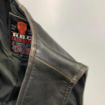 【中古品】【メンズ】 R.B.C RAINBOW LEATHER VEST レザー ベスト アウター 146-991216-kh-08-izu サイズ：F カラー：ブラック 万代Net店