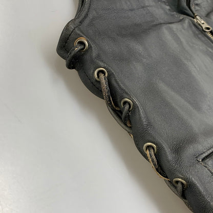 【中古品】【メンズ】 R.B.C RAINBOW LEATHER VEST レザー ベスト アウター 146-991216-kh-08-izu サイズ：F カラー：ブラック 万代Net店