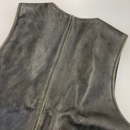 【中古品】【メンズ】 R.B.C RAINBOW LEATHER VEST レザー ベスト アウター 146-991216-kh-08-izu サイズ：F カラー：ブラック 万代Net店