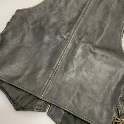 【中古品】【メンズ】 R.B.C RAINBOW LEATHER VEST レザー ベスト アウター 146-991216-kh-08-izu サイズ：F カラー：ブラック 万代Net店